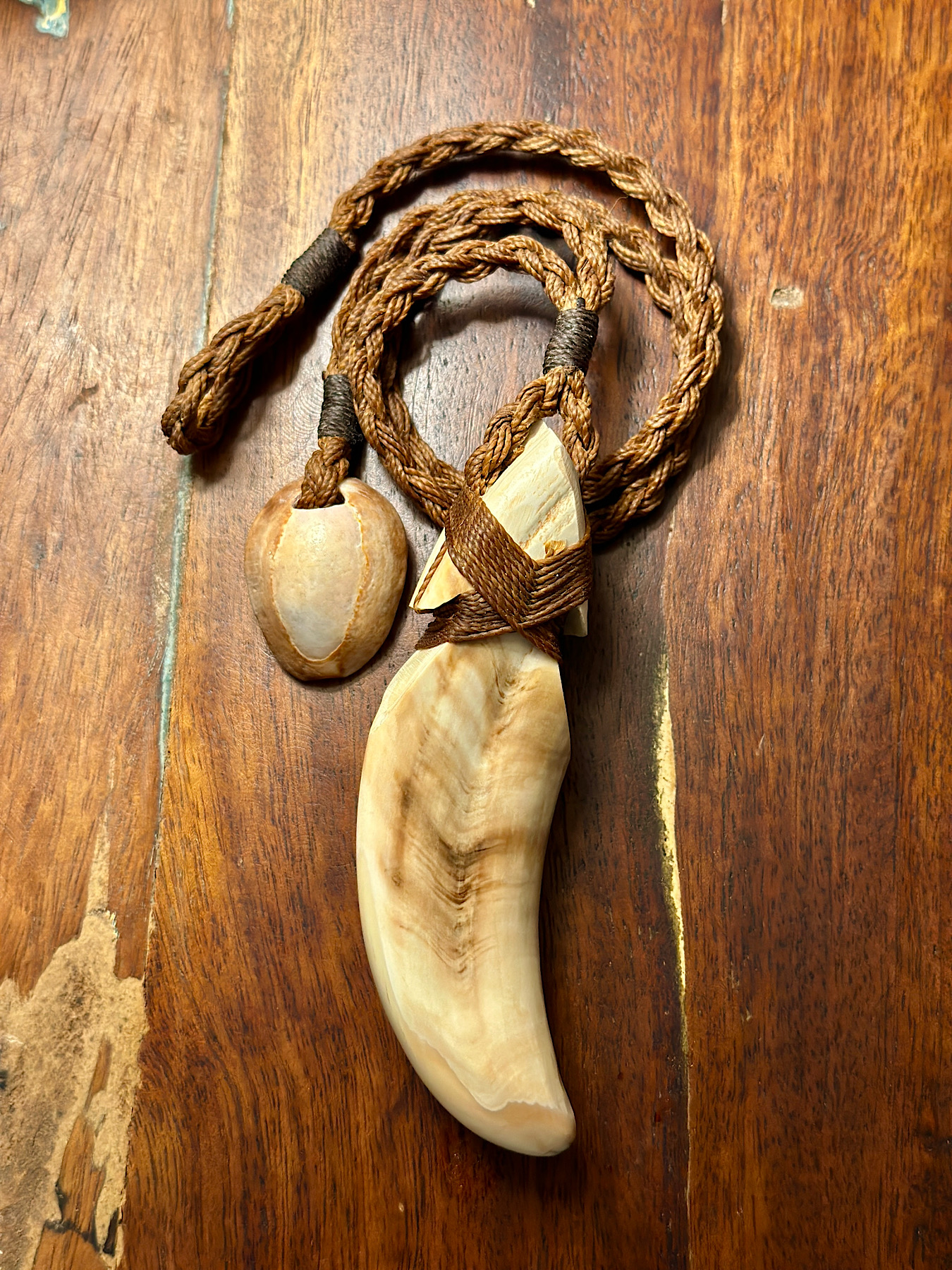 Maori Koru Bone Hei Matau